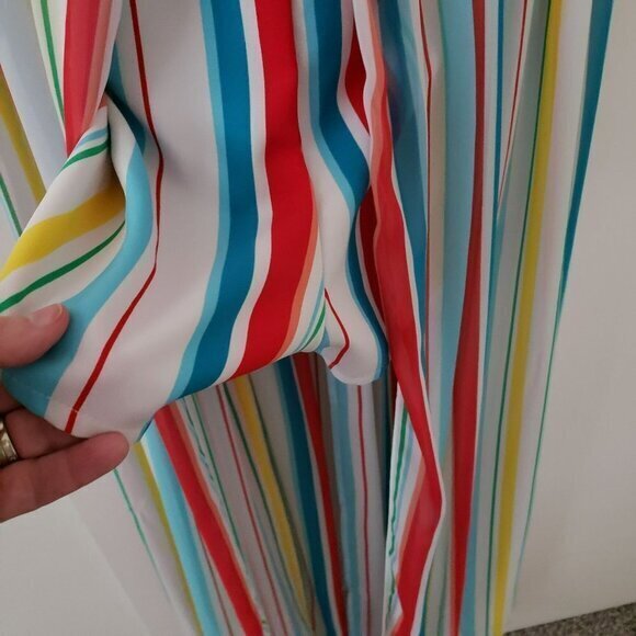 XOXO Womens Striped Dress Jumper Romper Sheer Over Shorts Maxi Size XL Pre-Owned - Picture 7 of 14